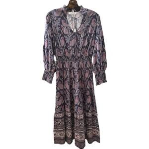 NEW BINDU women's monica maxi dress in ash paisley